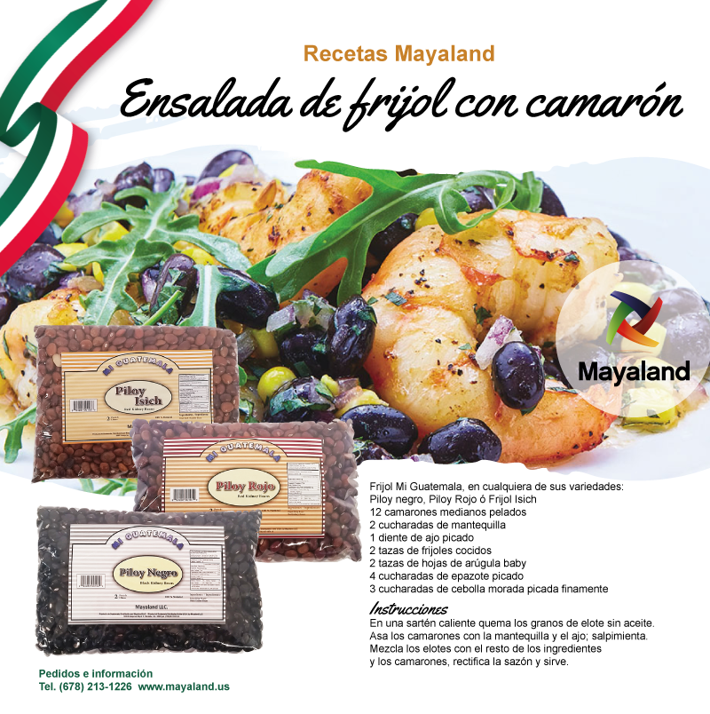 Ensalada de frijol con camaron - Mayaland LLC
